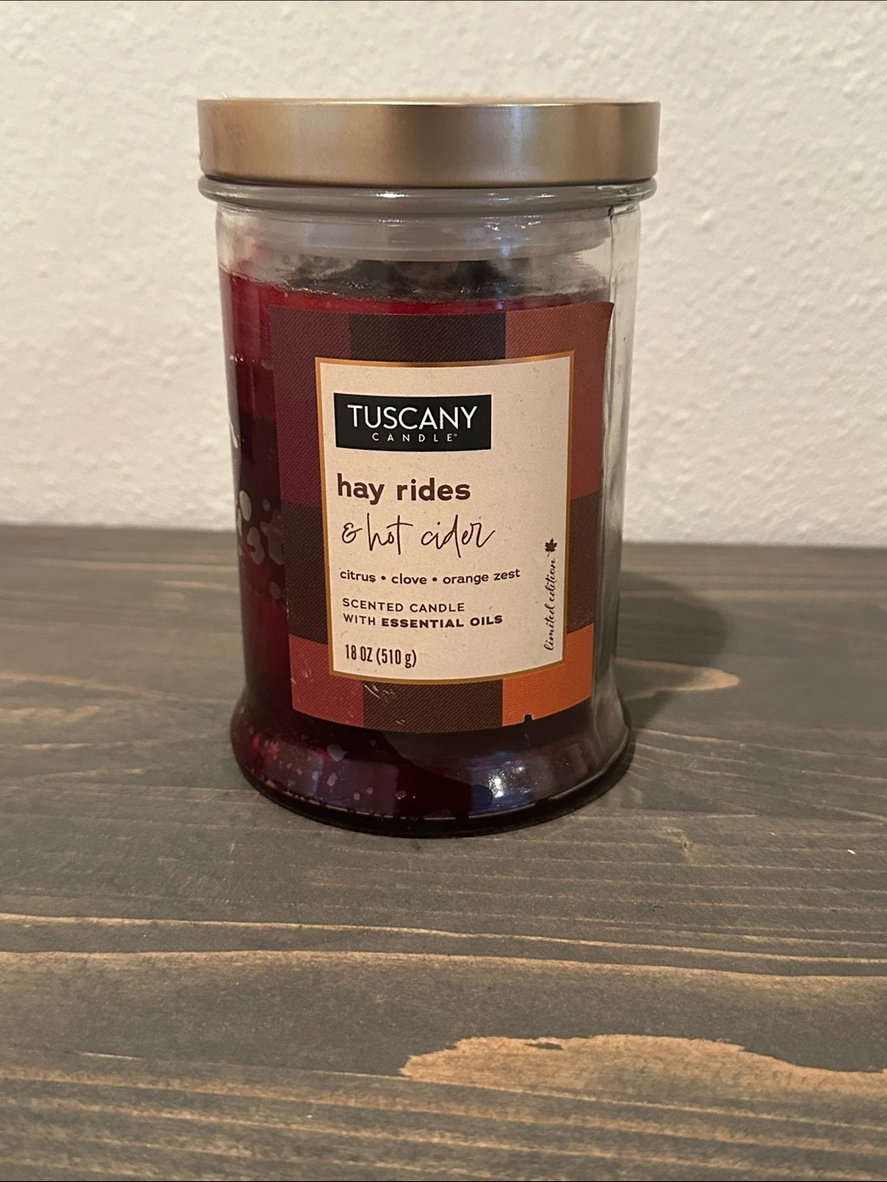 Hay Rides & Hot Cider Scented Candle - Red